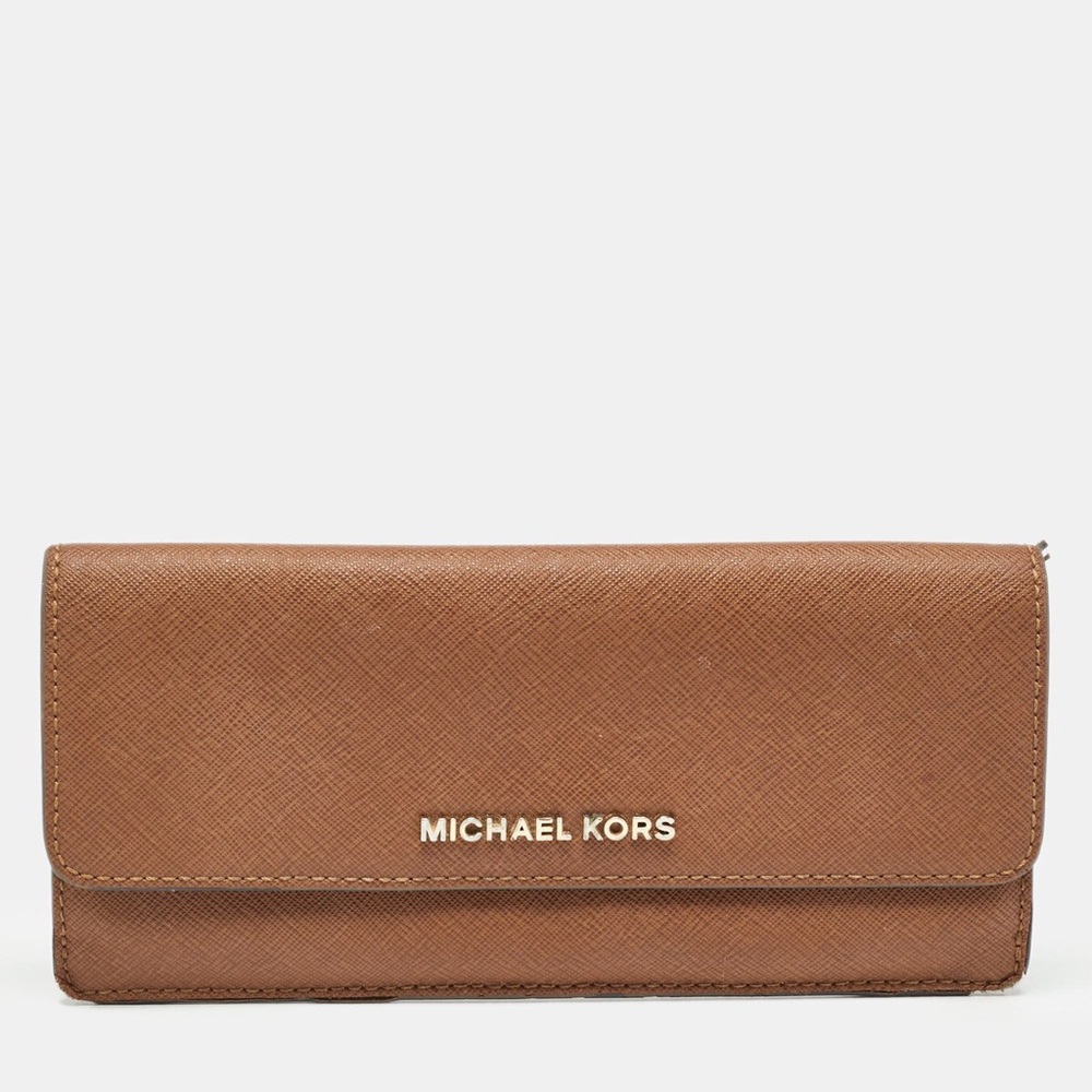 MICHAEL KORS
Jet Set Large Saffiano Leather Snap-Front Wallet